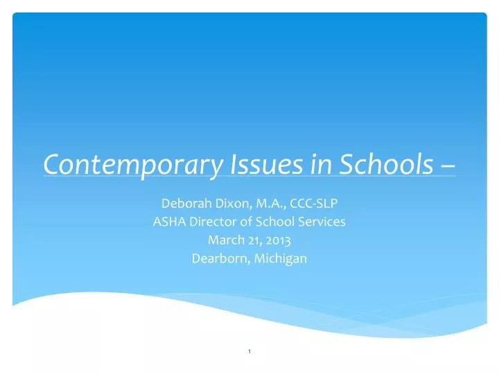 contemporary issues in schools