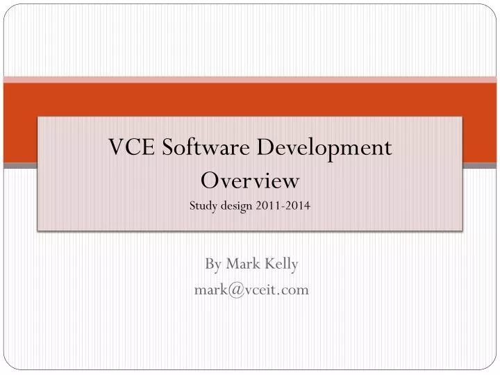 vce software development overview study design 2011 2014