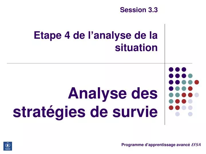 session 3 3 etape 4 de l analyse de la situation analyse des strat gies de survie