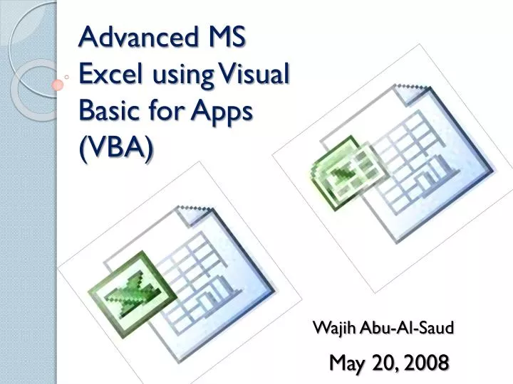 advanced ms excel using visual basic for apps vba
