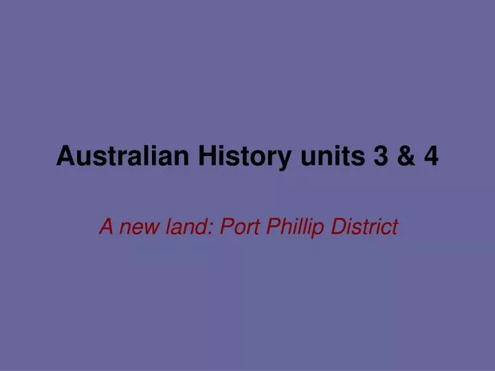 australian history units 3 4
