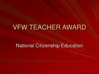 VFW TEACHER AWARD