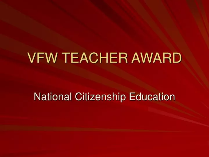 vfw teacher award