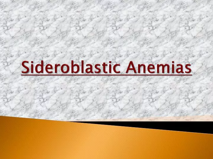 sideroblastic anemias