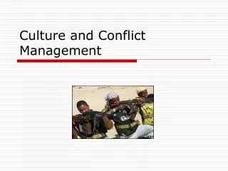 Culture and Conflict Management