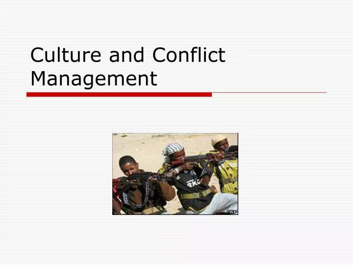 culture and conflict management