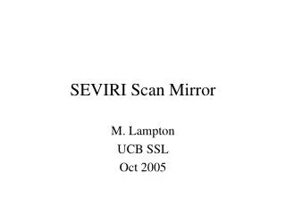 SEVIRI Scan Mirror