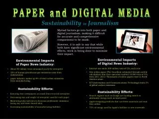 Sustainability in Journalism