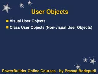 User Objects