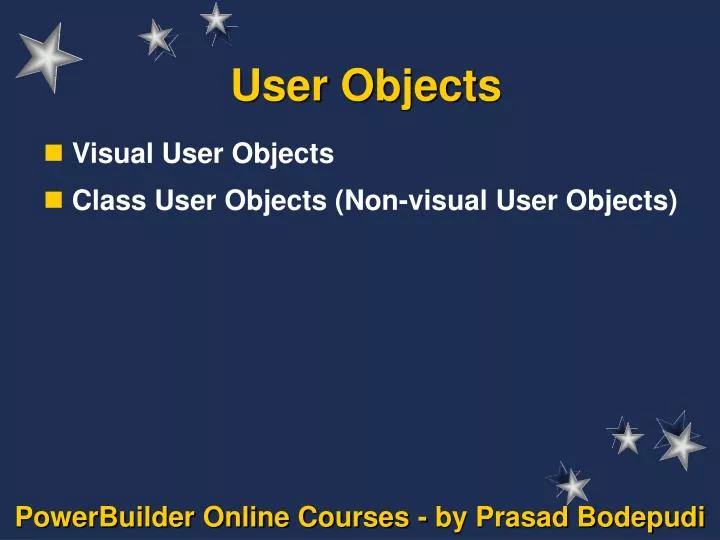 user objects