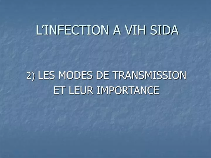 l infection a vih sida