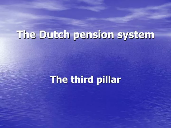 the dutch pension system