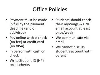 Office Policies