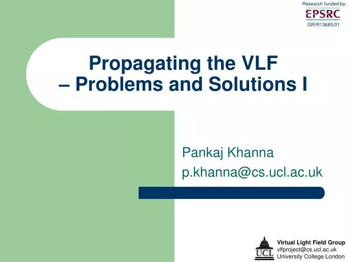 propagating the vlf problems and solutions i