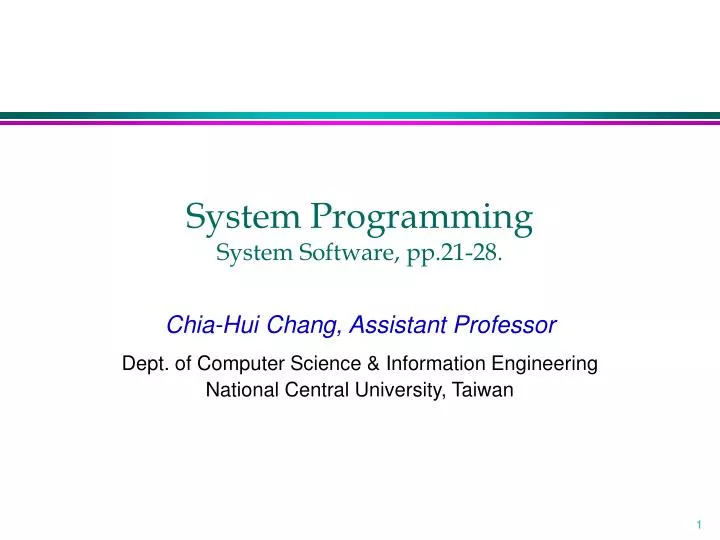 system programming system software pp 21 28