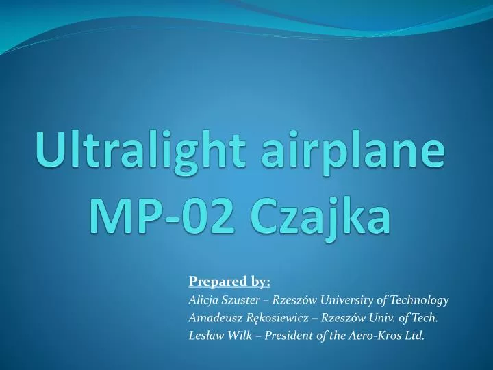 ultralight airplane mp 02 czajka