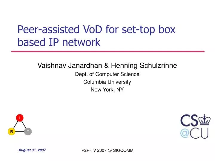 peer assisted vod for set top box based ip network