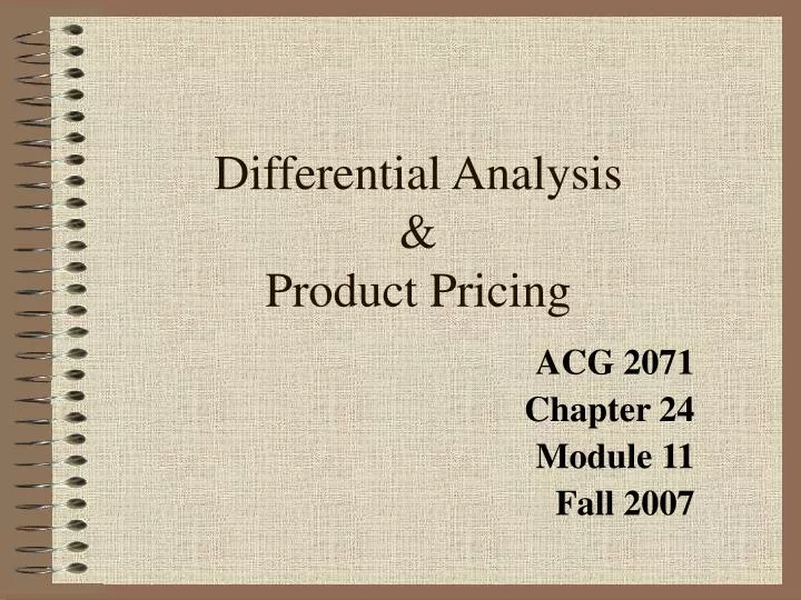 differential analysis product pricing