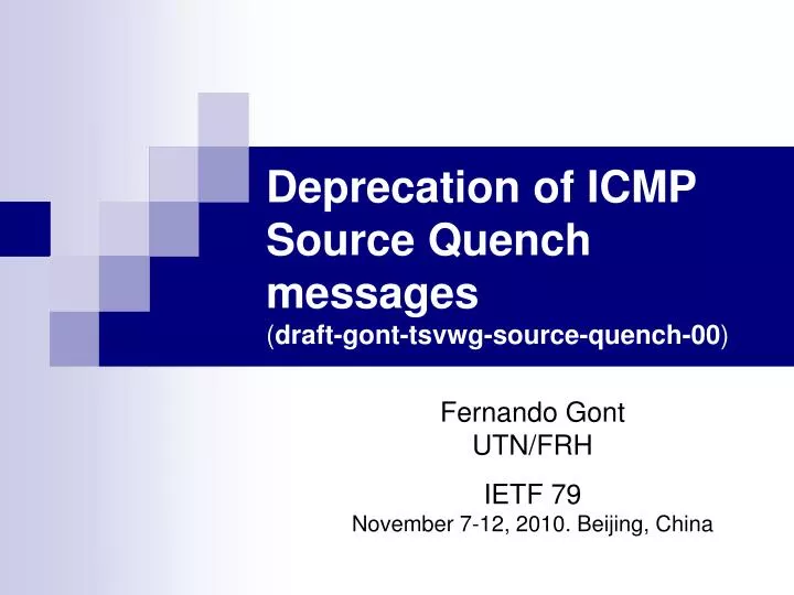 deprecation of icmp source quench messages draft gont tsvwg source quench 00