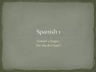 Spanish 1