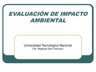 evaluaci n de impacto ambiental