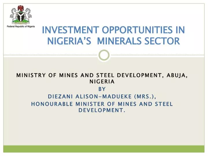 investment opportunities in nigeria s minerals sector