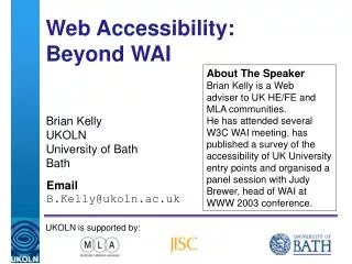 Web Accessibility: Beyond WAI
