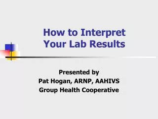 how to interpret your lab results