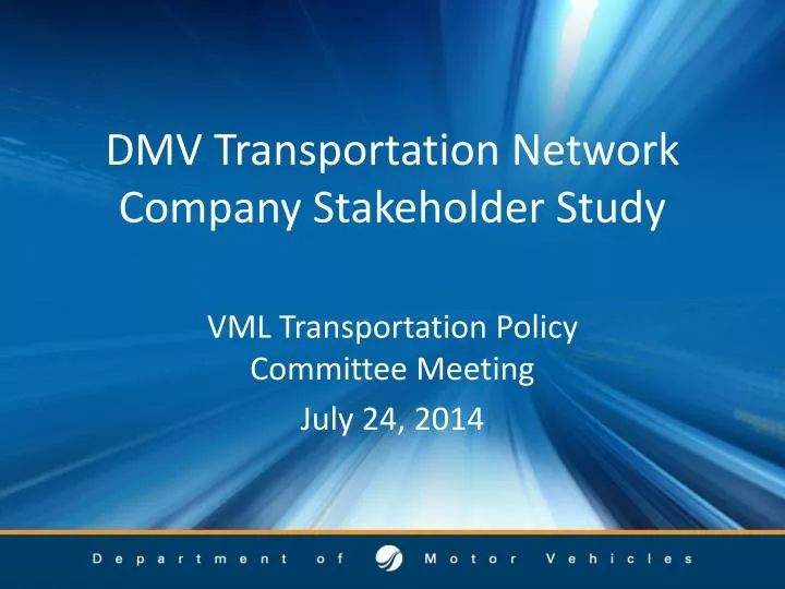 dmv transportation network company stakeholder study