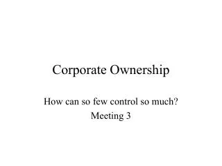 Corporate Ownership