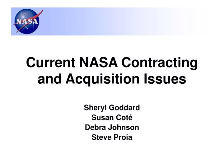 current nasa contracting and acquisition issues