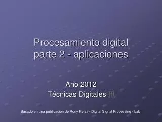 procesamiento digital parte 2 aplicaciones