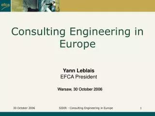 Consulting Engineering in Europe