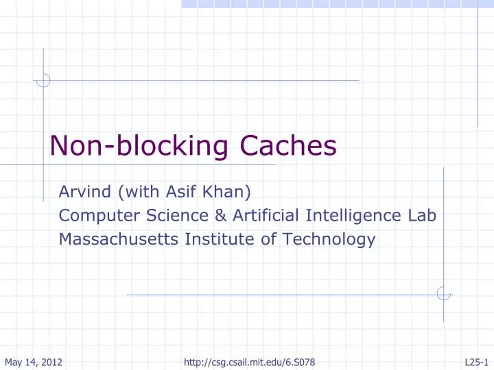 non blocking caches