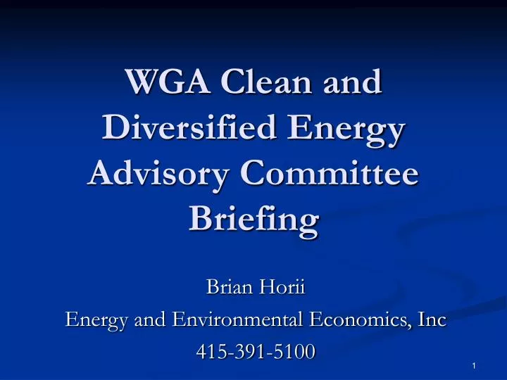 wga clean and diversified energy advisory committee briefing