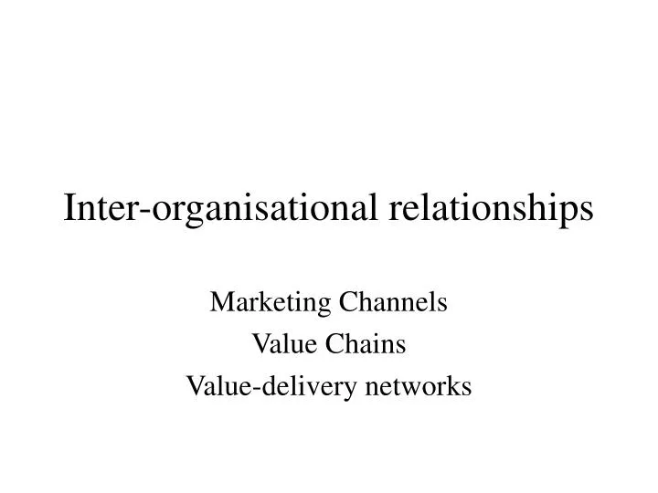 inter organisational relationships