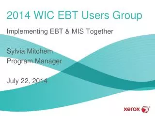 2014 WIC EBT Users Group