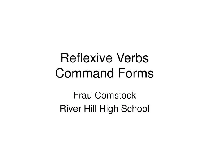 reflexive verbs command forms