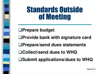 Standards Outside of Meeting