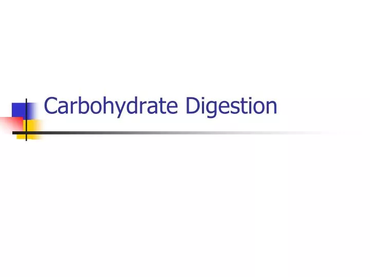 carbohydrate digestion