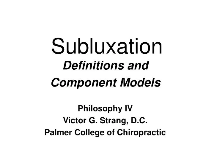 subluxation