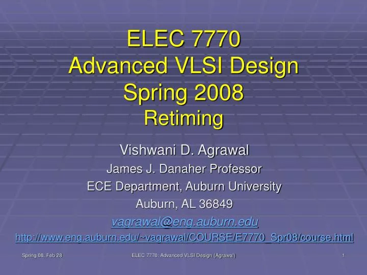 elec 7770 advanced vlsi design spring 2008 retiming