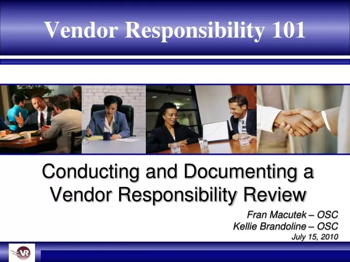 vendor responsibility 101