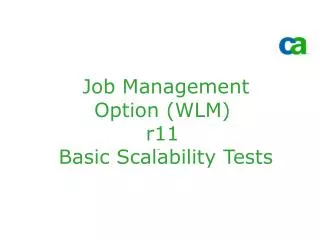 Job Management Option (WLM) r11 Basic Scalability Tests