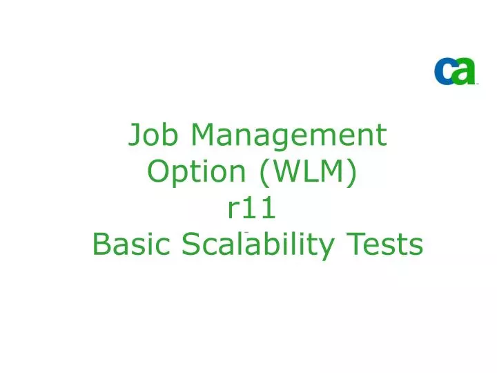job management option wlm r11 basic scalability tests