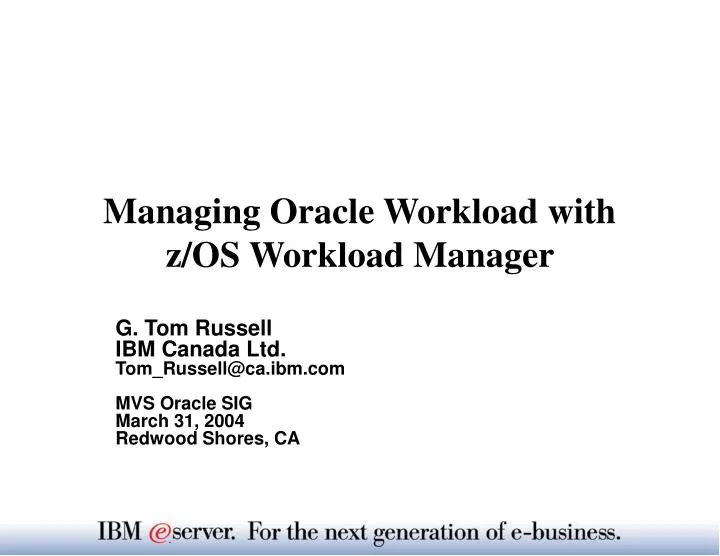 managing oracle workload with z os workload manager