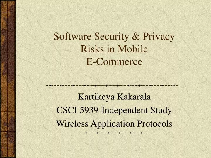 software security privacy risks in mobile e commerce