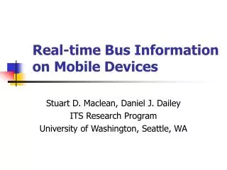 Real-time Bus Information on Mobile Devices