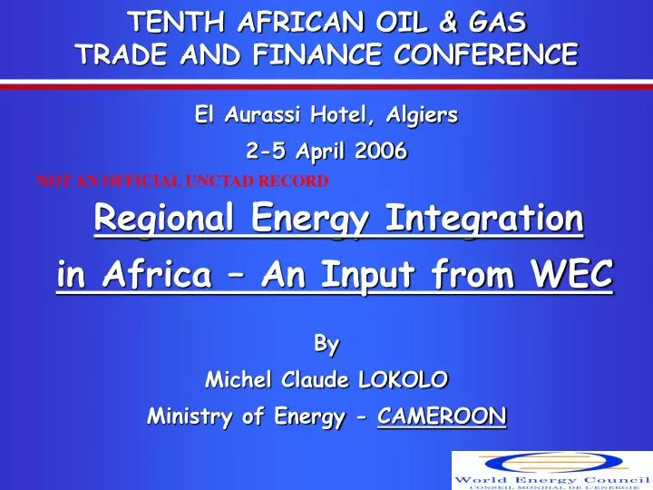 tenth african oil gas trade and finance conference