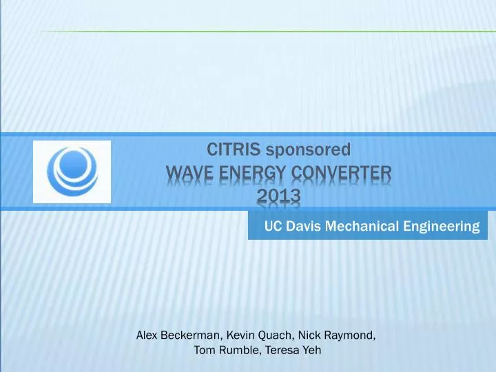 citris sponsored wave energy converter 2013